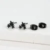 Brincos de parafuso prisioneiro moda pequena aço inoxidável geométrico feminino masculino minimalista redondo coração lua estrela orelha studs triângulo pendientes presente