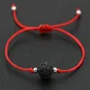 Livraison 50pcs / lot Pierre de Lave Naturelle Noir Rouge Fil Corde Chaîne Briad Chanceux Cadeau Bracelets Bracelets Réglables 264x