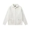 vita kvinnor hoodies tröjor tröjor brev jacquard loseness cardigan tröja pullover casual crewneck lös höst