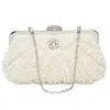 Bags Women Pearl Clutch Bags Evening Bag Purse Handbag For Wedding Chain Bag For Dinner Party White