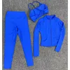 Ensembles actifs 3 pièces ensemble de Yoga femmes survêtement fermeture éclair complète veste à manches longues soutien-gorge de sport entraînement Push Up Leggings vêtements de sport vêtements de Fitness