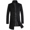 Chaquetas de hombre Abrigo de invierno Lana de longitud media Negro | Traje pequeño gris azul chaqueta informal de negocios ropa superior