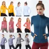 Définir les femmes manteau de gymnastique Yoga vestes d'entraînement serrées vêtements taille haute sport vêtements de sport veste à manches longues vêtements de Jogging fermeture éclair complète mince extérieur dame