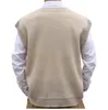 Kamizelki męskie 2024 Kamizelka z dekoltem w szpic Rhombus Plaid Pullovers kamizelka dla mężczyzny w stylu koreański wiosenny sweter bez rękawów