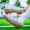 Bottes de terrain de Football pour hommes, chaussures de Football montantes, crampons professionnels pour enfants, chaussures d'entraînement en herbe de haute qualité, 231228