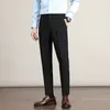 Pantaloni da uomo 4 colori classici tinta unita primavera ed estate sottili pantaloni casual in cotone elasticizzato moda uomo