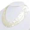 Collier ras du cou en coquillage blanc naturel, bijoux fins, 3 brins, 18 pouces, pour femmes et filles, fait à la main, soirée, mariage, forme de pièce de monnaie, à la mode