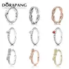 DORAPANG 925 Sterling Silver & 14K Gold Color Rings For Women Rose Gold Drops Of Fashion DIY Pan Ring Factory Whole287C