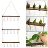 Wall Hanging Planter Terrarium 3 Tiered Plant Propagation Stations with 15 Clear Test Tubes and Wooden Stand Retro Mini 231228