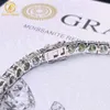 Prix de gros argent Sterling S925 3mm 4mm 6.5mm 1ct couleur bleu-vert bijoux fins Vvs Moissanite diamant chaîne de Tennis