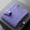 Men's Sweaters Autumn And Winter Wool Cashmere Sweater Round Neck Twist Thick Pullover Knitted Loose Fashion Bottoming Shirt