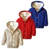Jaquetas infantis manga longa malha cardigan moda cor sólida torcido em torno do pescoço inverno com capuz camisola casaco ropa de 231228