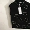 Zipper Knitted Camisole Kobiety luksusowy letni stojak T -koszulka Pullower Bluzka bez rękawów