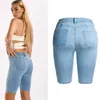 Jeans LOGAMI Moto Biker Denim pantalon femme Elstic Skinny Jeans femme fermeture éclair Slim Jeans été bleu clair