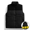 Gilets pour hommes automne et hiver jeunesse épaissie gilet mode polyvalent col montant décontracté lâche double face manteau sans manches