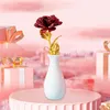 Dekorativa blommor Rose Flower Creative Table Centerpiece Eternal Artificial With Vase for Mom Girl Girl Girlors Friend Wedd Wedding