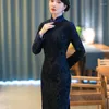 Vêtements ethniques Robe chinoise traditionnelle d'impression serrée Sexy Slim Cheongsam Col Mandarin Vintage Élégant Qipao Grande Taille 4XL Classique