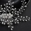 Coiffures à la mode strass casque pour femmes mariage cheveux peigne argent à la main accessoires de mariée bijoux or fête diadèmes de bal