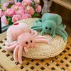 Realistic Spider Plush Toy Soft Plushie Stuffed Animal Scary Doll Halloween Room Decoration Kids Birthday Gift 231228