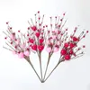 Decorative Flowers Simulated Heart-shaped Flower Branch Artificial Red Berry DIY Arrangement For Wedding Valentine's Day Els Home Decor