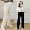 Capris Corduroy Maternity Pants Wide Leg Loose Elastic Waist Belly Pants Clothes for Pregnant Women Casual Pregnancy