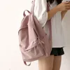 Sacs d'école japonais Harajuku, sac à dos de couleur unie pour femmes, Version coréenne, sacs à dos légers à la mode pour étudiants