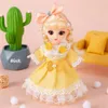 16cm Mini BJD Doll with Clothes and Shoes Sweet Face Big Eyes Princess Action Figure DIY Movable 13 Joints Gift Girl Toy 231228