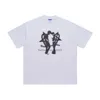 LawFoo Printemps/Été Nouveau style-Chic Marque American Street Phantom Man Imprimer Col Demi-Haut Épaule Lâche Édition Couple T-shirt Mode