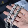 Fabriek Prijs 6mm 8mm 10mm 12mm Breedte Iced Out Hip Hop Sieraden Moissanite 925 Cubaanse link Chain Armband