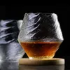 Japan EDO Blowing Snow Artwork Whiskey Neat Glass Wood Gift Box Niche Liquor XO Whisky Crystal Wine Glass Cognac Brandy Snifter 231228