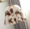 Kids Girls Faux Fur Jacket Winter Baby Patchwork Fleece Coat o Neck Elegant Toddler Girls Korte Mode Kleding Dikke Warm TZ352 231228