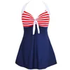 Spódnice Kobiety stroje kąpielowe bikini tankini stroje kąpielowe 2023 One Piece Plus Size Stripe Kantar Spódnica Kobiet Kąpiec Kąpienia 4xl plażowa