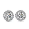 9K 14K 18K Gold Stud Round Shape Group Setting D F Color VVS Clarity Moissanite Stone Earring Beautiful Forever Brilliant2185