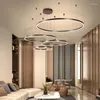 Kroonluchters Moderne LED-cirkel Plafondkroonluchter Lustre Lamp Binnenverlichting voor woonkamer Studeerkamer Lampen Ronde ringen Woondecoratie