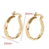 22K 23K 24K Thai Baht Żółty złoto GP Kolczyki Hoop E India Biżuteria Brincos Top Quality Wave3002