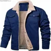 Veste d'hiver bombardier pour hommes, haute qualité, peluche épaisse, laine, revers brodé, épais et chaud, Cargo, manteaux 3XL, 231228