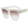 Sunglasses Black Oversized Fashion Designer Women Large Frame Rhinestone Female Vintage Shades UV400