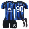 23-24 InterMilan Home 90 Lukaku 10 Lautaro 9 Zheko Football Kit