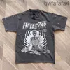 T-shirt da uomo di buona qualità Hellstar Studios Inner Peace Fashion T-shirt da uomo Skeleton Print Washed Women t Shirt Streetwear Tees Y13C