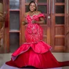 العربية الأفريقية زائد الحجم Aso ebi Prom Dresses حورية البحر حورية طويلة الأكمام تول شير الرقبة الرسمية فساتين السهرة أنيقة للمناسبات الخاصة ارتباط العباءات ST722