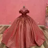 Sexy hors de l'épaule robe de 15 ans robe de Quinceanera 2024 perles appliquées florales filles robe de concours dos nu doux 16 robes de bal