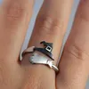 Cluster Rings Fashion Halloween Ghost Witch Hat Broom Opening Ring Creative Copper Jewelry For Women Girls Party Accessary Wholesa2834