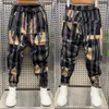 Herenbroeken Herfst Winter Warm Haremmode Streetwear Gestreepte Patchwork Joggerbroek Outdoor-joggingbroek