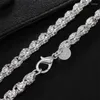 Hangers Bedels 925 Sterling Zilver 5MM Kraan Ketting 20-24Inch Ketting Voor Vrouw Man Mode Bruiloft Sieraden edele Gift