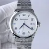 Business Mens Titta på Japan 8215 Automatisk rörelse Sapphire Glass White Dial Waterproof 39mm armbandsur Fällfälld lås