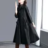 Damen Trenchcoats Mittellanger Mantel 2024 Frühling Herbst High-End-loses Temperament Windjacke Damen Taschenfalte