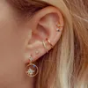 Boucles d'oreilles pendantes en zircone cubique pour femmes, longues pampilles, goutte d'eau, étoile, lune, chaîne, pendentif, Piercing, bijoux coréens à la mode