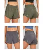 Ll Women Yoga Outfits Short Midrise fodrade löpande shorts med blixtlås Gym Ladies Casual Sportswear For Girls Train Fitne2190866