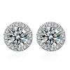 Stud Classic S925 Silver Round Moissanite Diamond Earrings Women Jewelry Plated White Gold 0 5ct 5mm Gift316F