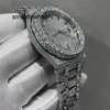 Montre mécanique automatique Top test Moissanite hommes Nouvelle version automatique diamants argent VVS mouvement de qualité glace en acier inoxydable 7W3Z